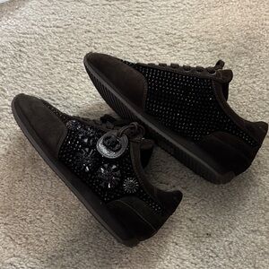Kurt Geiger Black Embellished Sneakers